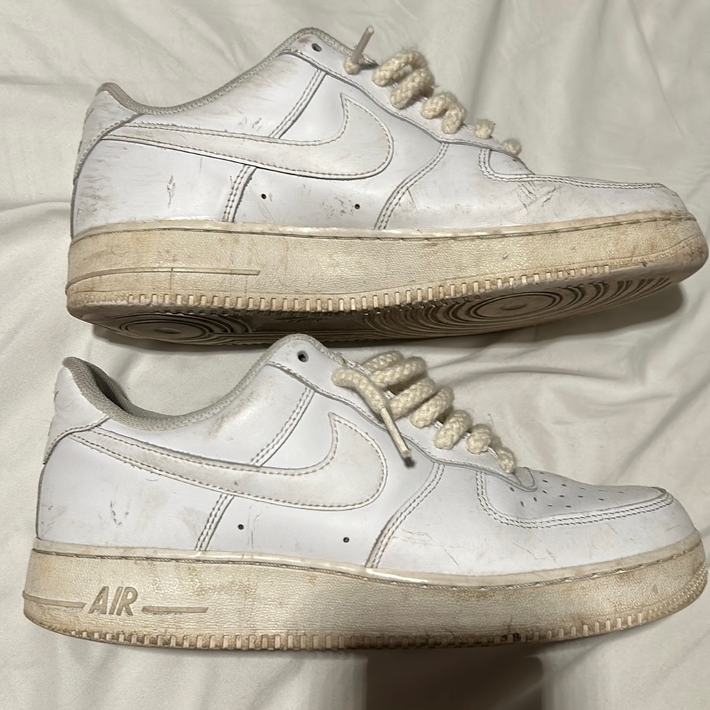 White nike air force 1 (cream rope laces) size 9.5 very good condition